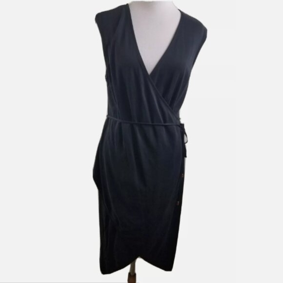 NWT Black "A New Day" Target Asymmetrical Wrap Style Dress  Size 4 X - Picture 1 of 9